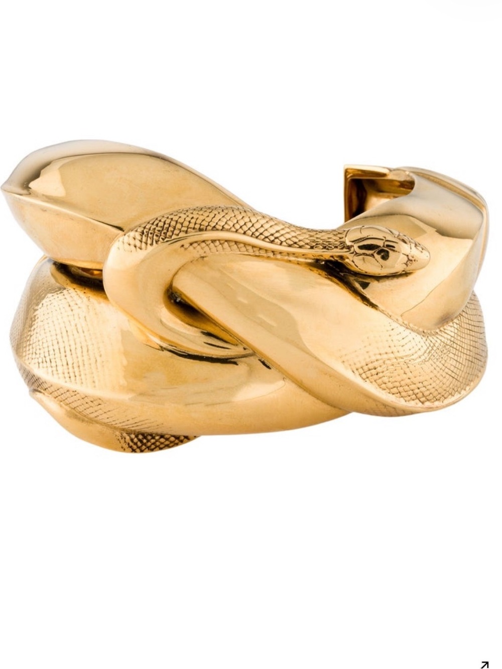 NEW Alexander McQueen Snake Open Cuff in Light Antique Gold Sz Medium {$890}